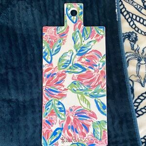 Lilly Pulitzer Floral Cutting Board with Pink and Green Design